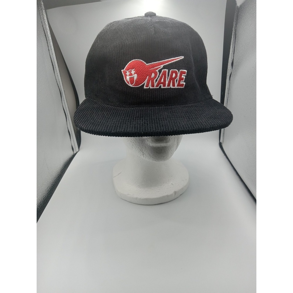 Pink Dolphin Rare  Black Corduroy Strapback Hat / Cap